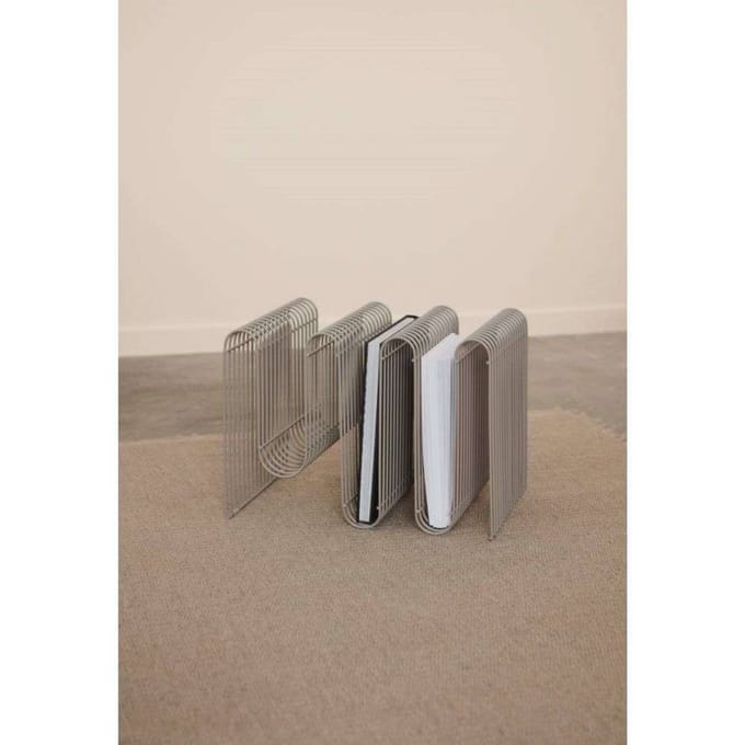 AYTM tijdschriftenhouder Curva, taupe, metaal, 41 cm lang