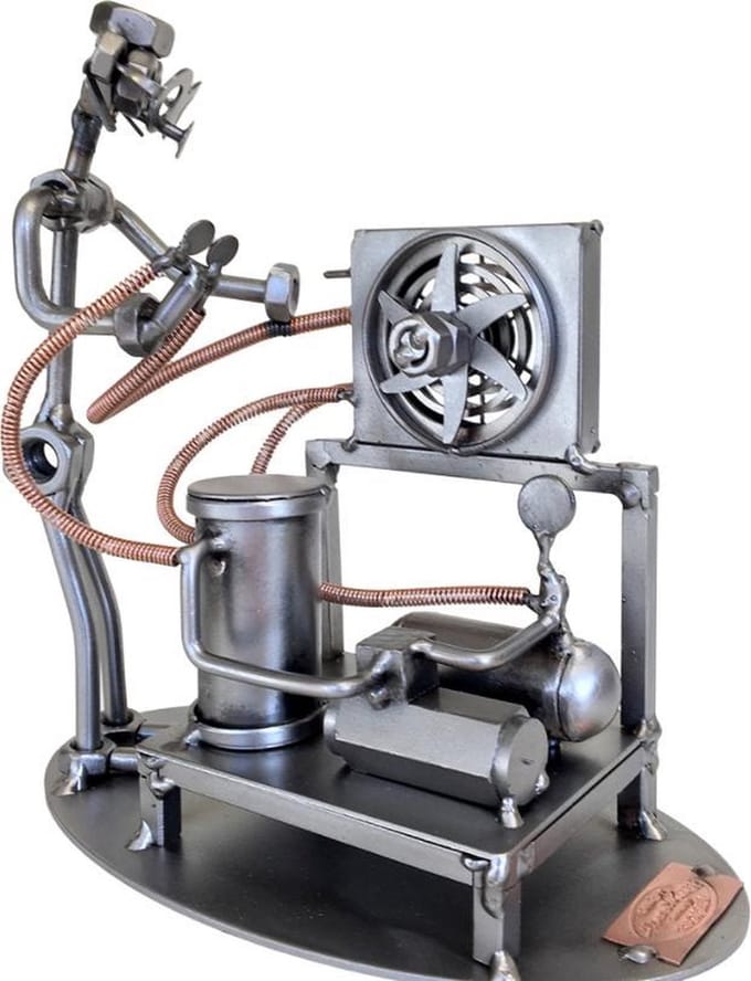 Hinz & Kunst smeedwerkfiguur "airconditioning technicus"