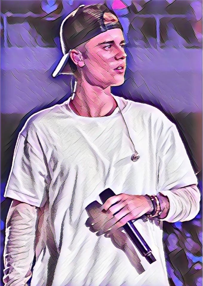 Justin Bieber 3-4 - Canvas - 50 x 70 cm