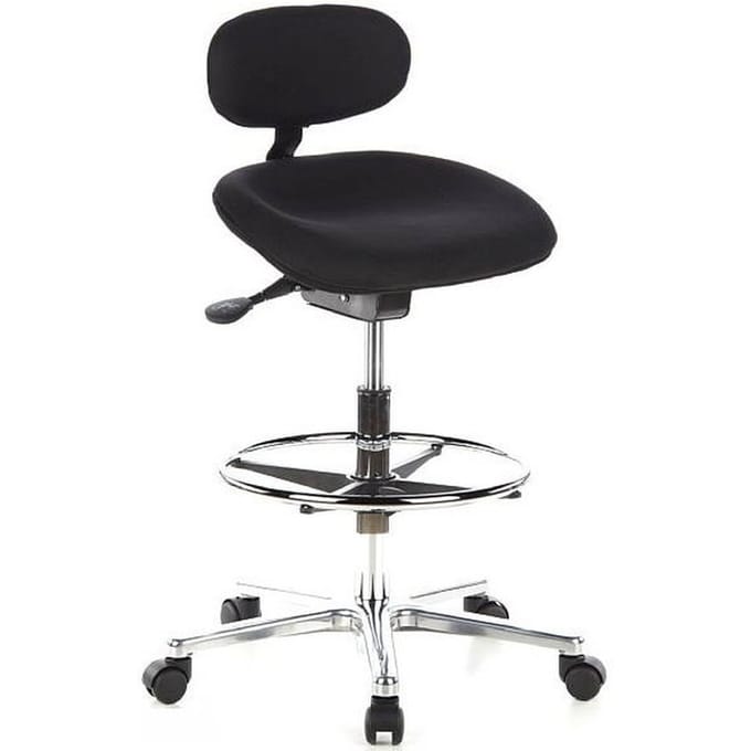 Stahulp , werkkruk WORK MF stof, zwart chroom hjh OFFICE