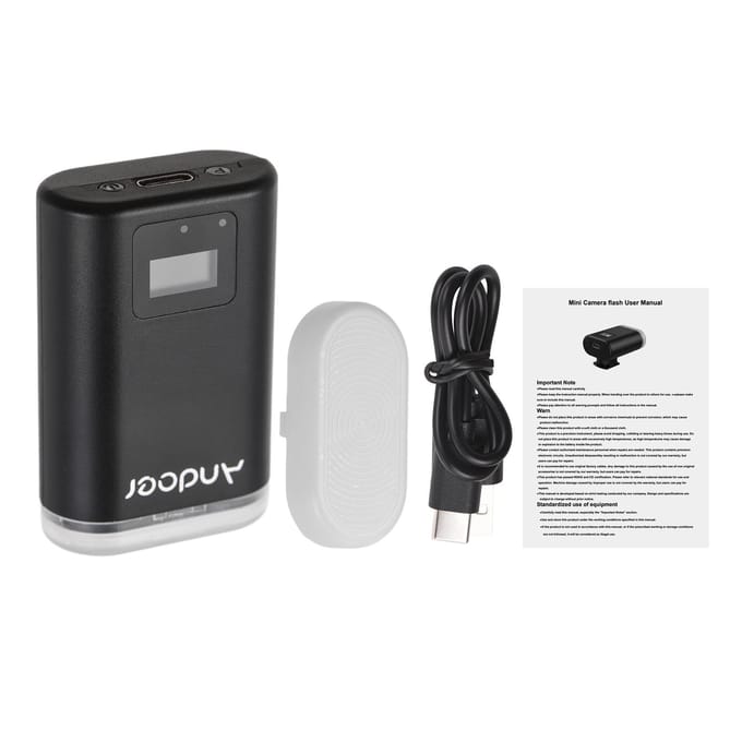 Andoer S12 Universele Mini Camera Flitser GN12 Op-camera Flitslicht 5600K Speedlite 8-Niveau zwart