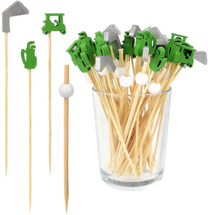 IMstore - Golf Cocktail Picks - Decoratieve Cocktail Prikkers - Houten Drink