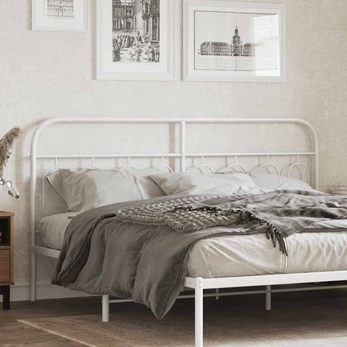 vidaXL - Vervangend - hoofdbord - 160 - cm - metaal - wit