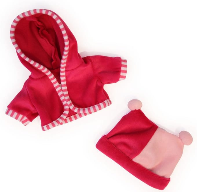 Bayer Design 83060AA clothing for dolls approx. 30 cm, jacket with hat, doll accessories, pink