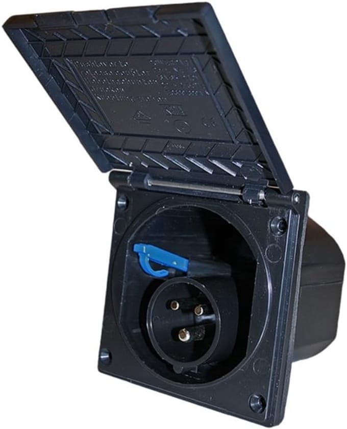 Waterdichte 3-polige Stekker met Deksel voor Camping en Caravan