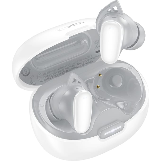 Hoco Draadloze Oordopjes - Bluetooth 5.4 - 7 Uur Accuduur - Met Oplaadcase - Wit