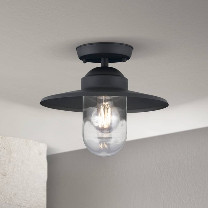 ORION Buiten plafondlamp Edward, antraciet, Ø 27,5 cm, aluminium