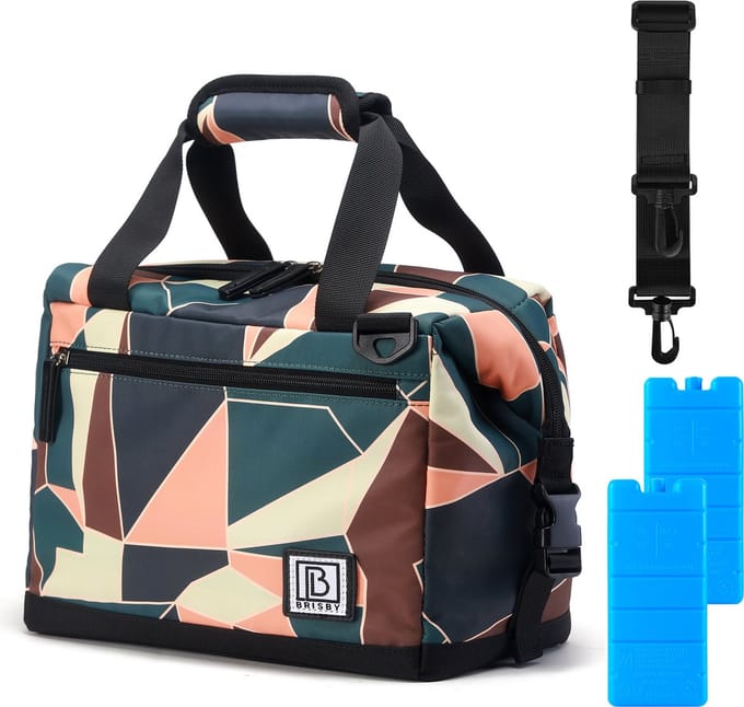 Brisby 4 Laags Geïsoleerde Koeltas - Lunchtas 12 Liter - Extra Ruimte Uitvouwbaar- Abstract Colours