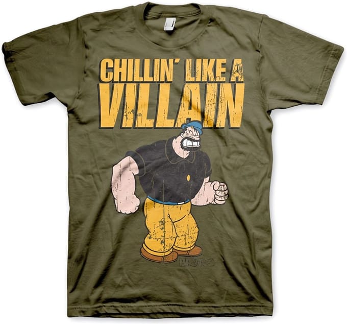 Popeye Chillin'Like A Villain T-shirt olijfgroen