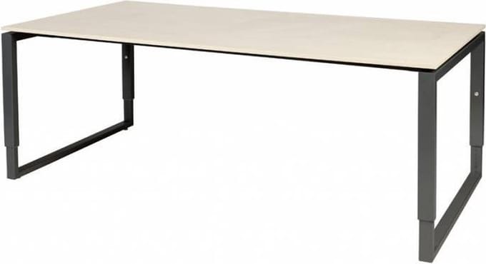 Vergadertafel - Verstelbaar - 200x100 Eiken - zwart frame