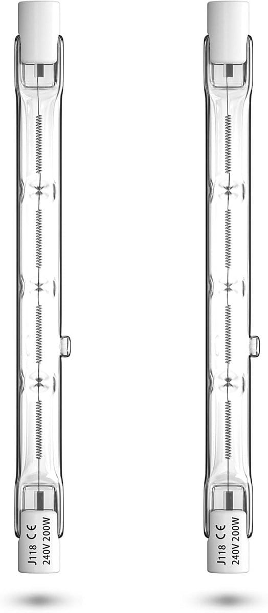 200W R7S Dimbare Halogeenlampen Warm Wit 2800K - 3900lm (2 Stuks)