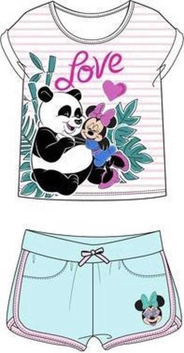 Disney Minnie Mouse set - panda mintgroen - maat 122/128 (8 jaar)
