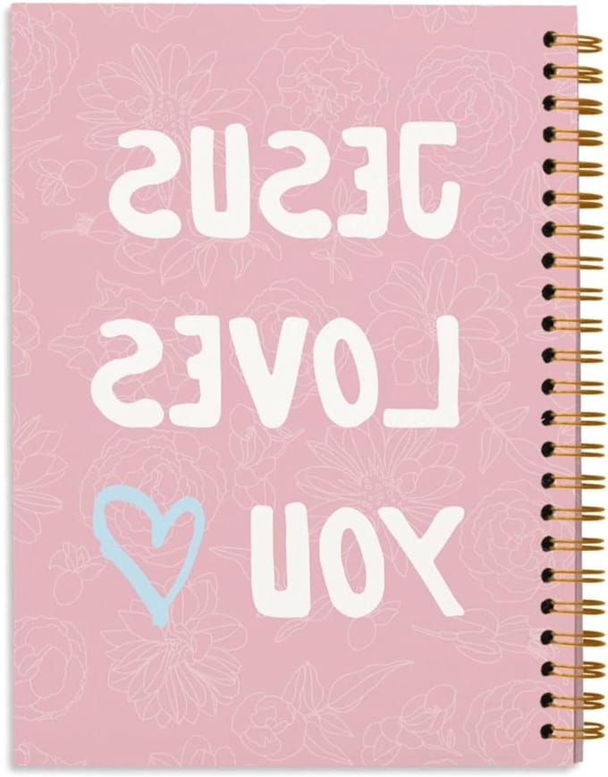 Bijbelstudie Notebook - Notitieboek Journal - Ideeën Opschrijven - Sterke Spiraalbinding - 5.5x8.3 Inch - Roze