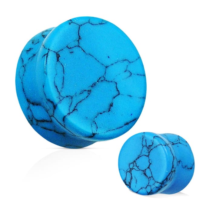 Double flared plug turquoise geslepen - 10 mm - LMPiercings
