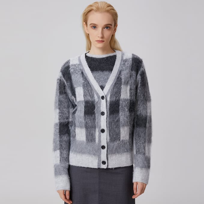 Vest met ruitpatroon