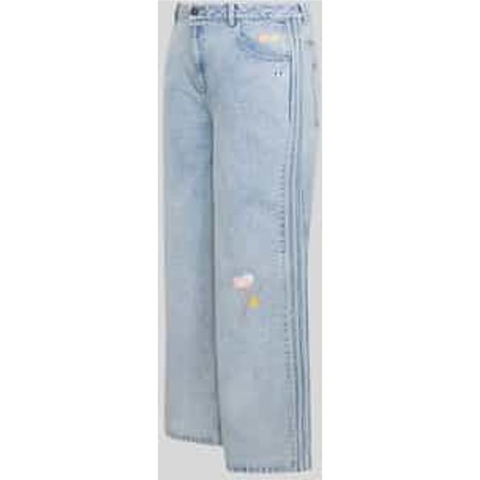 Loose fit jeans van puur katoen met borduursels