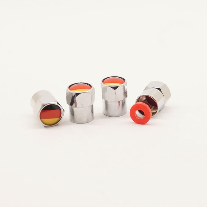 Schrader (auto) ventiel - Zilver Duitsland aluminium met afdichting