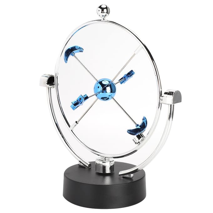 Mobile perpétuel de bureau Étoile Lune Système planétaire Couleur USB Batterie Sculpture de bureau white