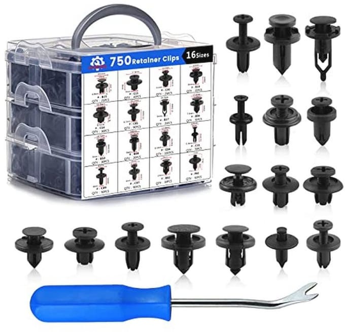 Auto Push Retainer Clips Set 630pcs - Inclusief 16 Populaire Push Pins en Blauwe Verwijder Tool