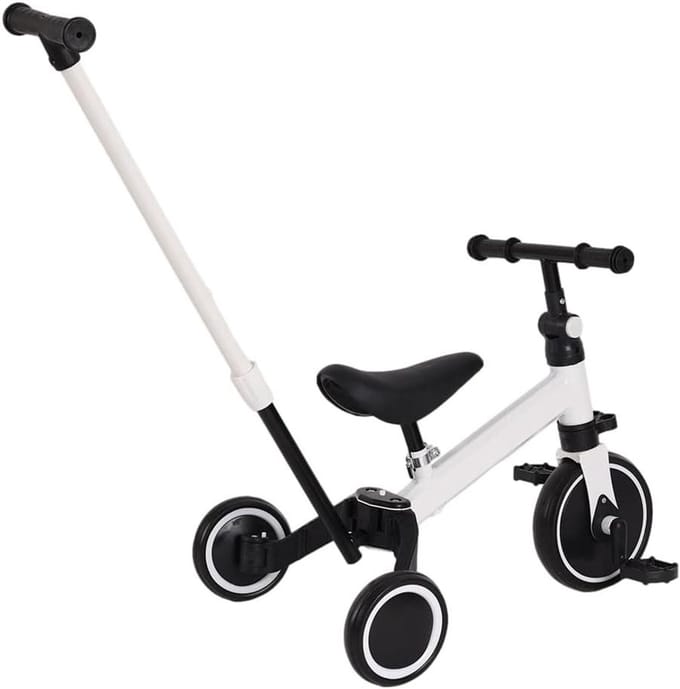 Kinder driewieler - Loopfiets baby - Leren fietsen - 3-in-1 ontwerp - 60 x 49 cm - Wit
