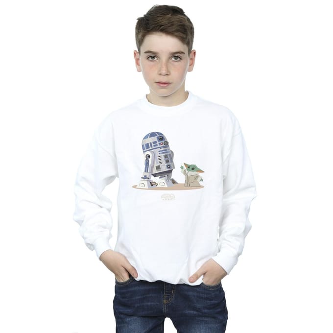 Star Wars Jongens The Mandalorian R2D2 en Grogu Sweatshirt (Wit)