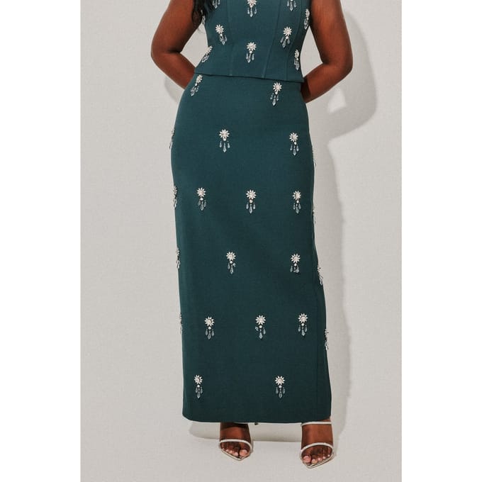 Odd Muse Crystal Maxi Skirt Teal Taglia: M | Maxi gonne Outlet | Donna | Ciano