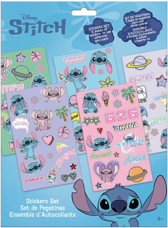 Disney Stitch Sticker Set - 5 Vellen - Blauw - Lilo & Stitch Decoratie