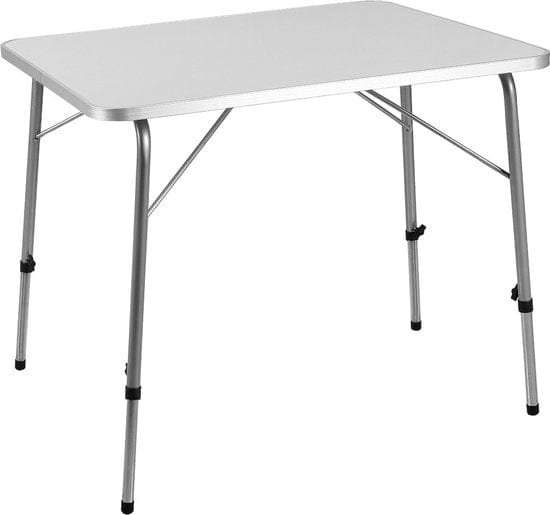 Casaria Campingtafel – Inklapbaar Verstelbaar 80 x 55 cm – Zilver Wit