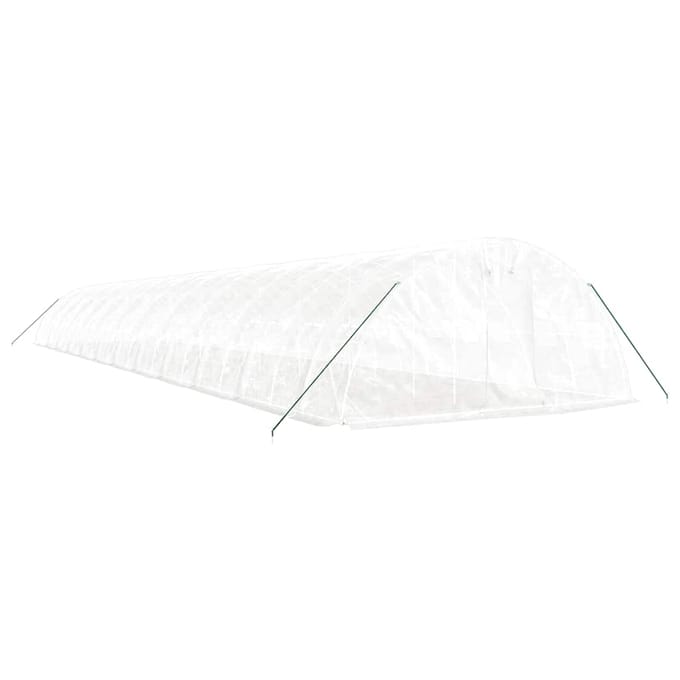 vidaXL - Tuinkas - met - stalen - frame - 120 - m² - 24x5x2,3 - m - wit