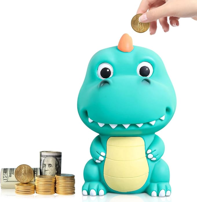Onbreekbare Dinosaurus Spaarpot voor Kinderen - Veilig PVC Spaarvarken Groen