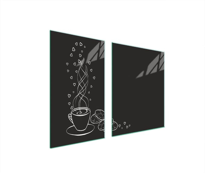 TMK ArtDeko - Snijplank en Beschermpaneel - Glas - 100x52 cm - Antibacterieel