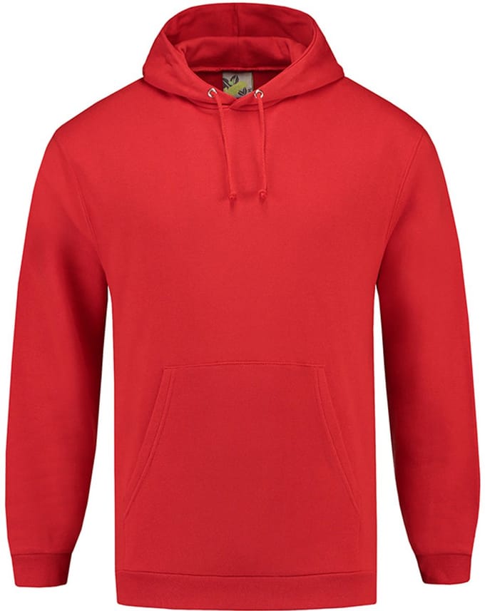 Lemon & Soda unisex hooded sweater in de kleur rood in de maat M