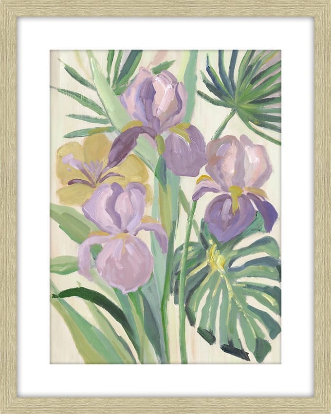 Schilderij met glas 40x50cm bloem