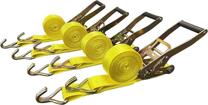 4 Pack 2" x15' Ratelriemen voor het Bevestigen van Ladingen - 500 lbs Capaciteit
