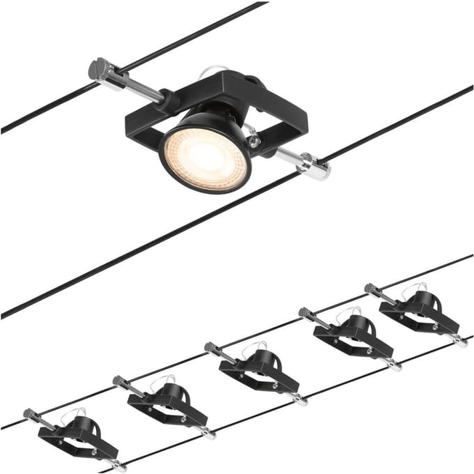 Paulmann Wire Systems 94434 Kabelsysteem compleet GU5.3 Zwart (mat), Chroom