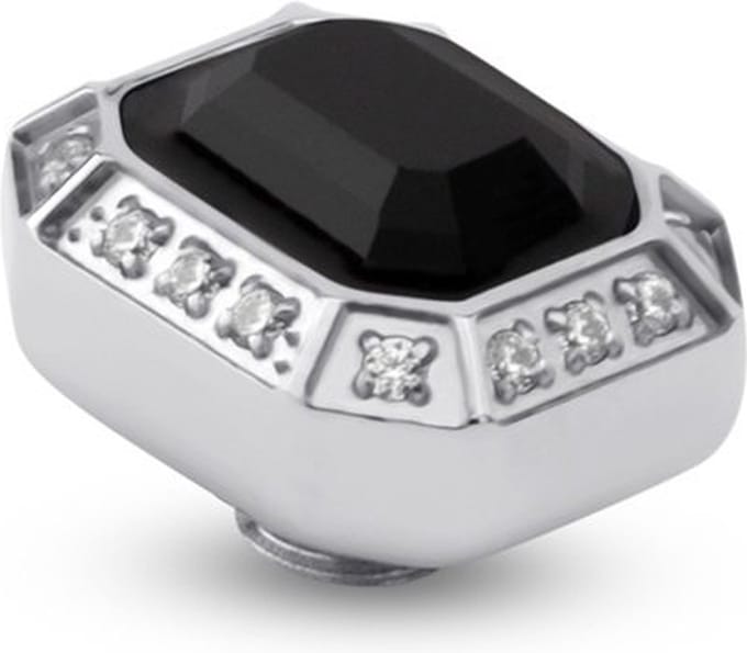 Melano Vivid Emerald CZ Steentje Jet | Zilver
