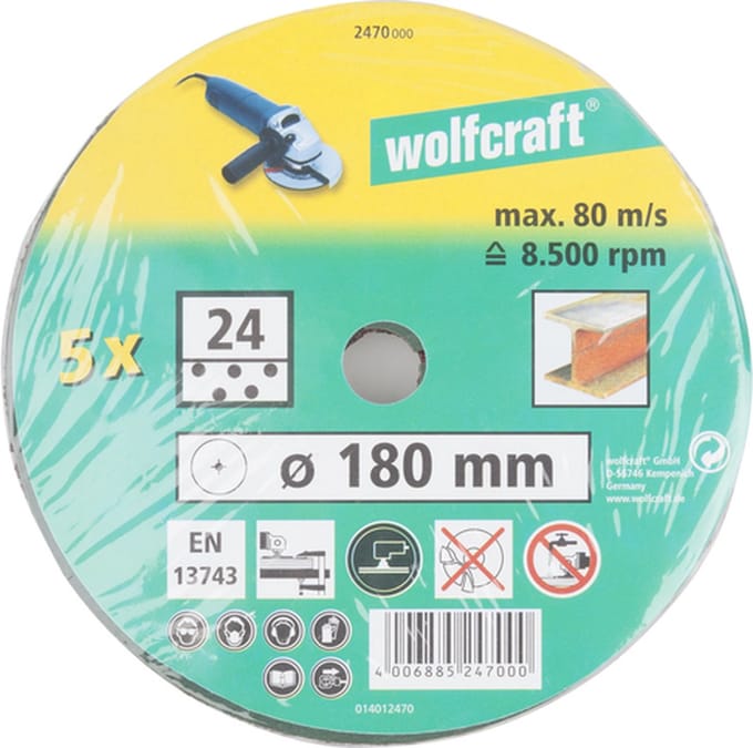 wolfcraft - Fiberschuurschijf voor metaal - 2471000