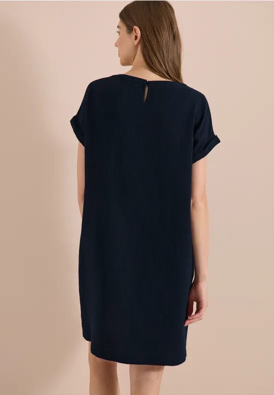Mousseline jurk met korte mouwen