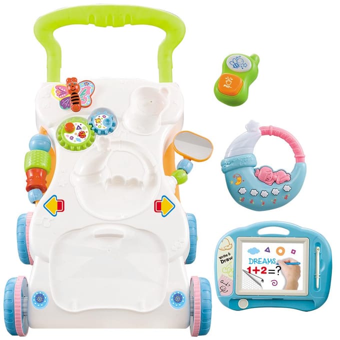 Multifunctionele peutertrolley SittoStand ABS muzikale loopwagen met verstelbare hoogte veelkleurig