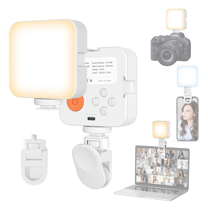 Zak LED Videolamp Videoconferentielamp voor Computer Tablet Mobiele Telefoon DSLR Camera LED Vulling wit