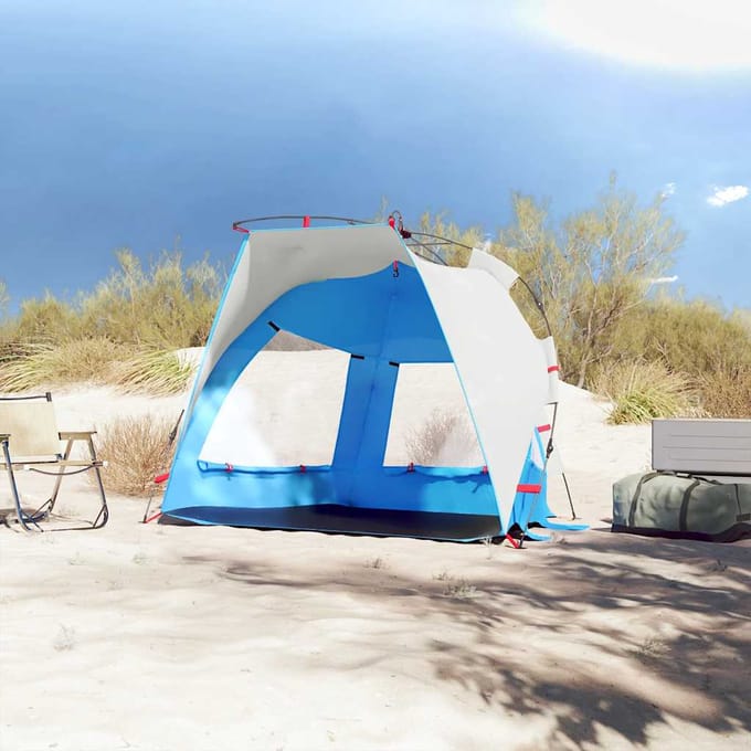 vidaXL - Strandtent - 2-persoons - waterdicht - snelontgrendeling - azuurblauw