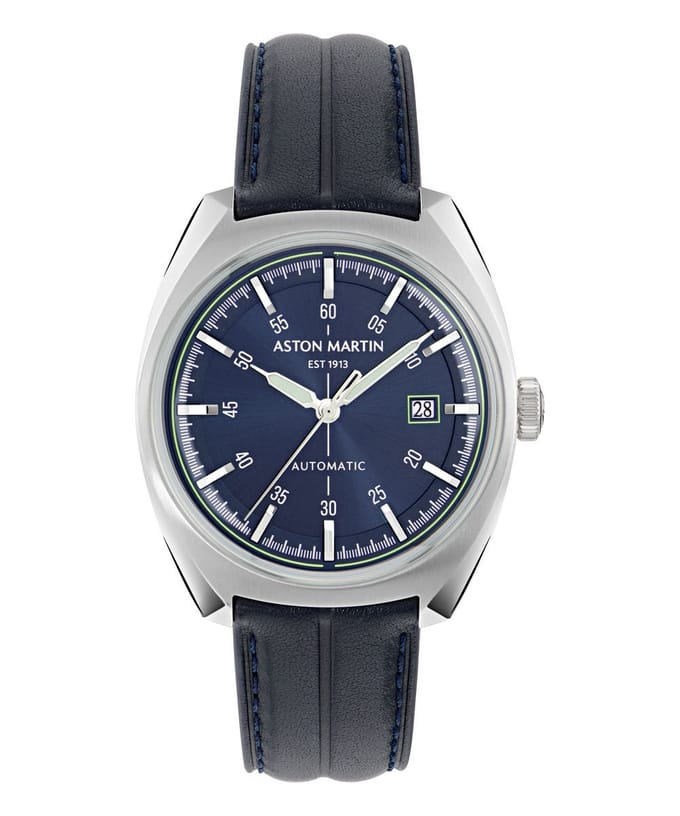Aston Martin Timeless TS2 MTTS2S604 Horloge - Leer - Blauw - Ø 41 mm