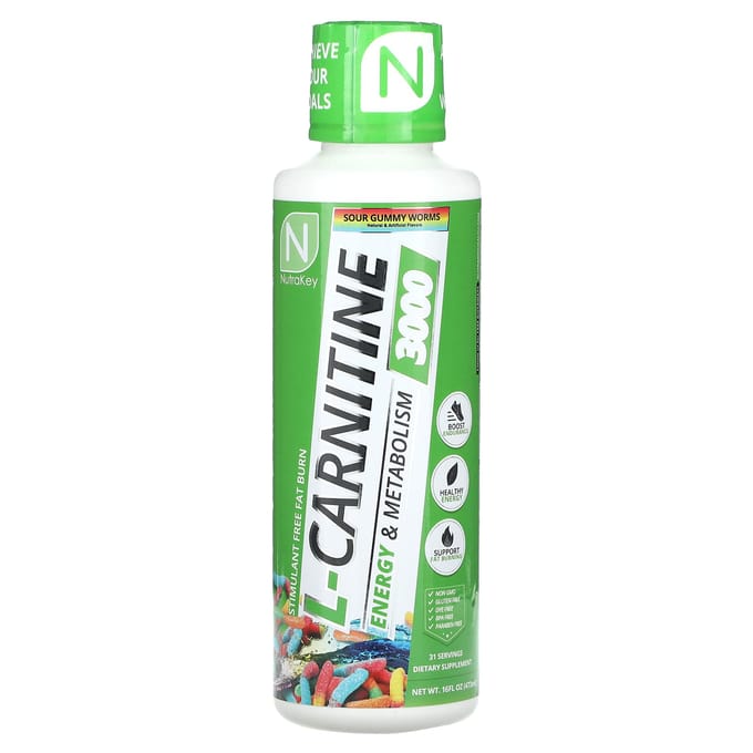 Nutrakey, L-Carnitine 3000, Zure Gummies, 16 fl oz (473 ml)