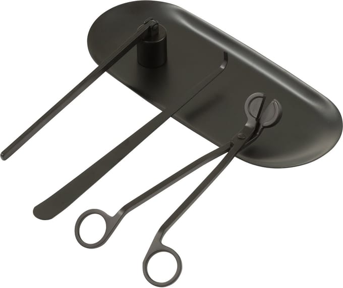 J-Line kaarsendief Candle Kit - ijzer - zwart