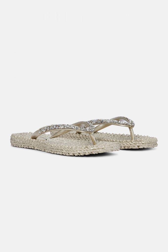Slippers met grove glitter CHEERFUL03G - 780 Platin