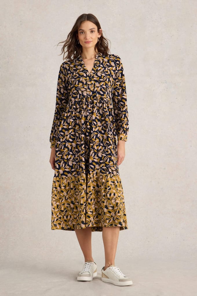 White Stuff Aimee Jersey Dress Chartreuse Multi Taglia: 8 | Abiti in T-Shirt Outlet | Donna | Verde
