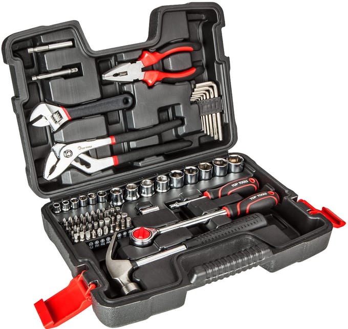 Top Tools Zestaw - Gereedschapsset - 1/4" en 1/2" - 81 Stuks - Inclusief Adapter