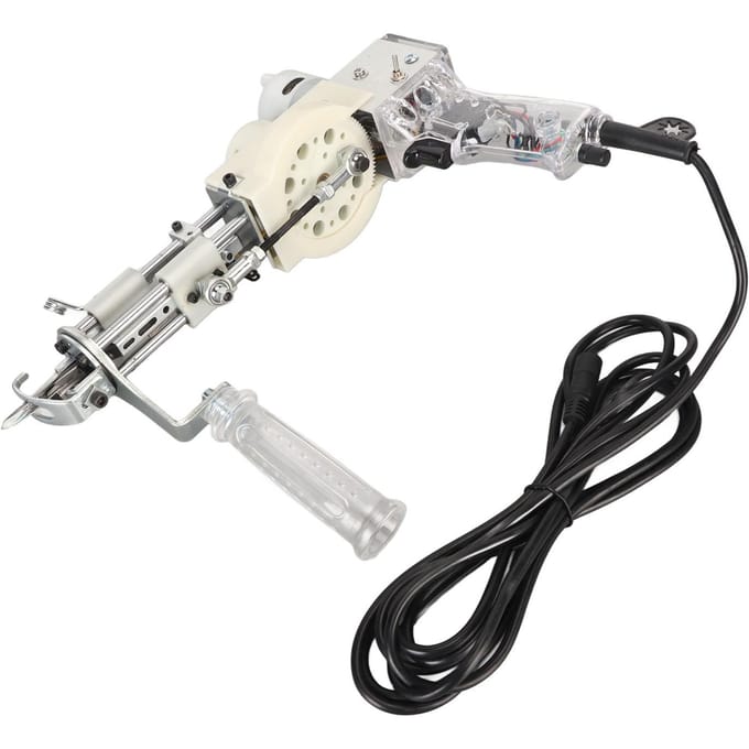Machine à tufter les tapis 2 en 1 DIY 40 points par seconde Machine électrique à pistolet pour tapis avec 360 degrés AU Plug white