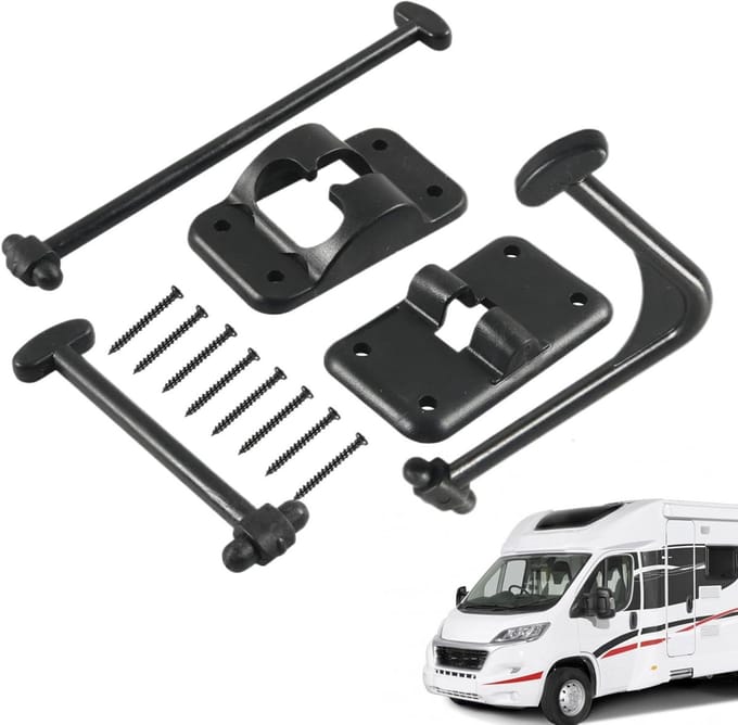 Deurstopper - Haak houder - Buitendeur beveiligen - Duurzaam PP materiaal - 1 set - Zwart