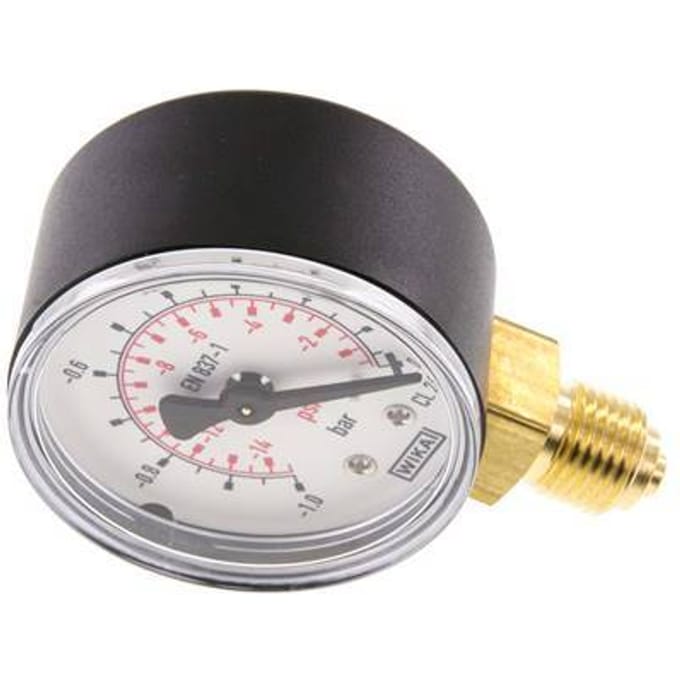 1..0 Bar Manometer Onderaansluiting Kunststof/Messing 50 mm Klasse 2.5